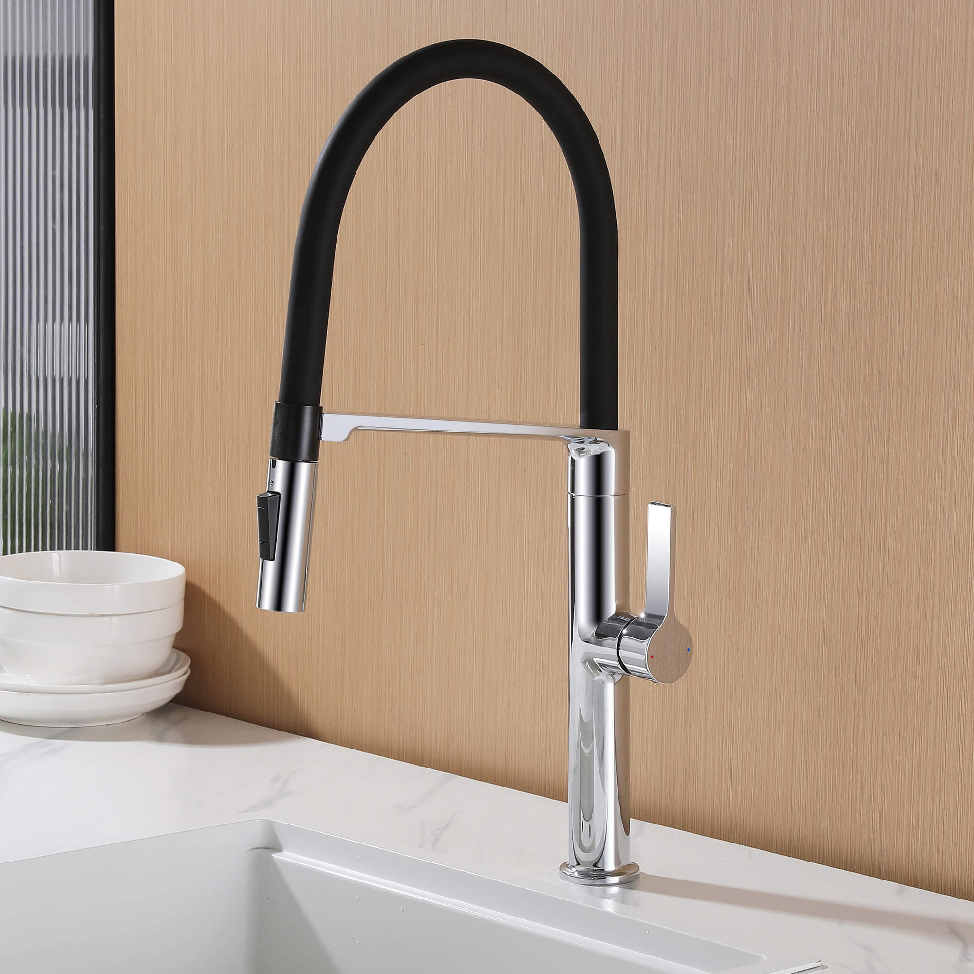 Dual-Mode Pull-Down Kitchen Faucet with Magnetic Spray Head
