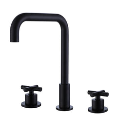 Kitchen Sink Faucet Three Holes 2-Handles In Matte Black