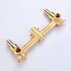 Three Holes 2-Handles Bathroom Sink Faucet In Brushed Gold