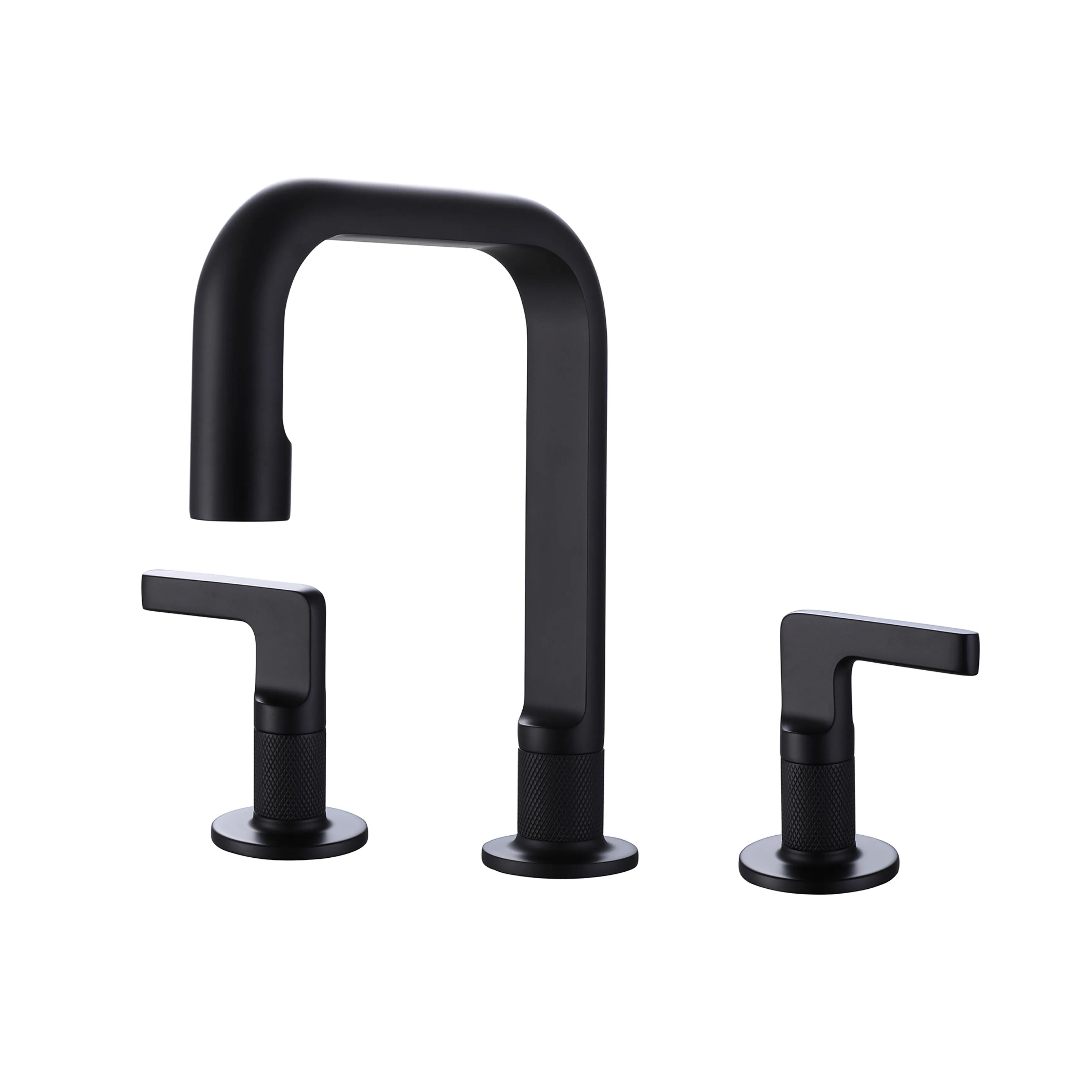 Matte Black Brushed Gold Two Handle 3-Hole Bathroom Sink Faucet