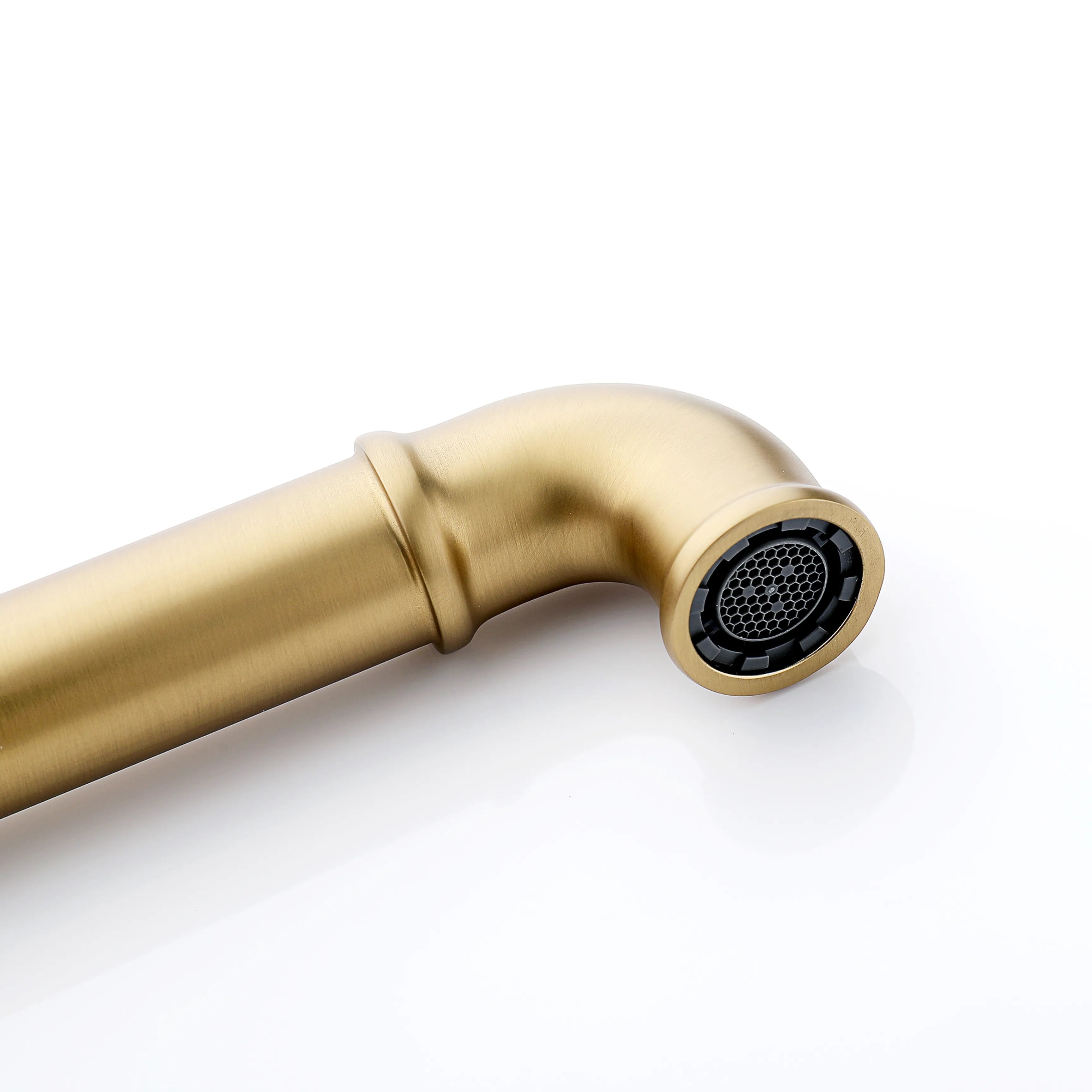 Deck Mount 2-Handle Bathroom Faucet In Brushed Gold