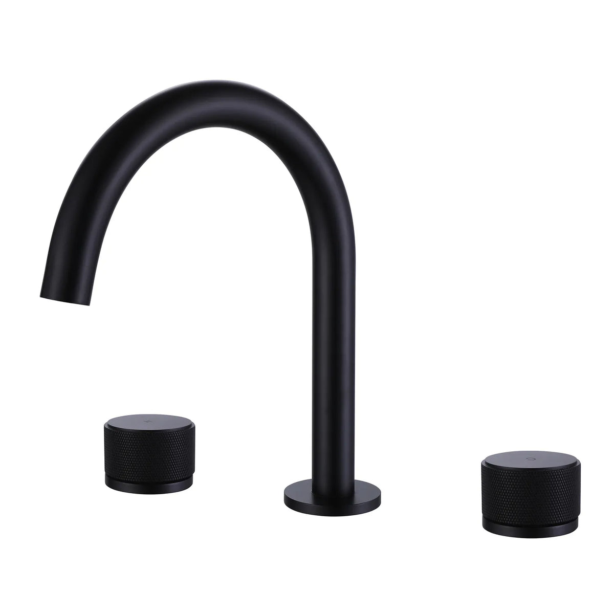 Matte Black Circular Two-handle 3 Hole Bathroom Sink Faucet