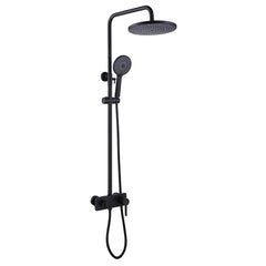 Luxury Matte Black Shower System With Rain Shower Head,3-Setting Handheld Shower Head With Slide Bar