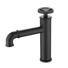 Deck Mount Single Handle Bathroom Sink Faucet In Matte Black