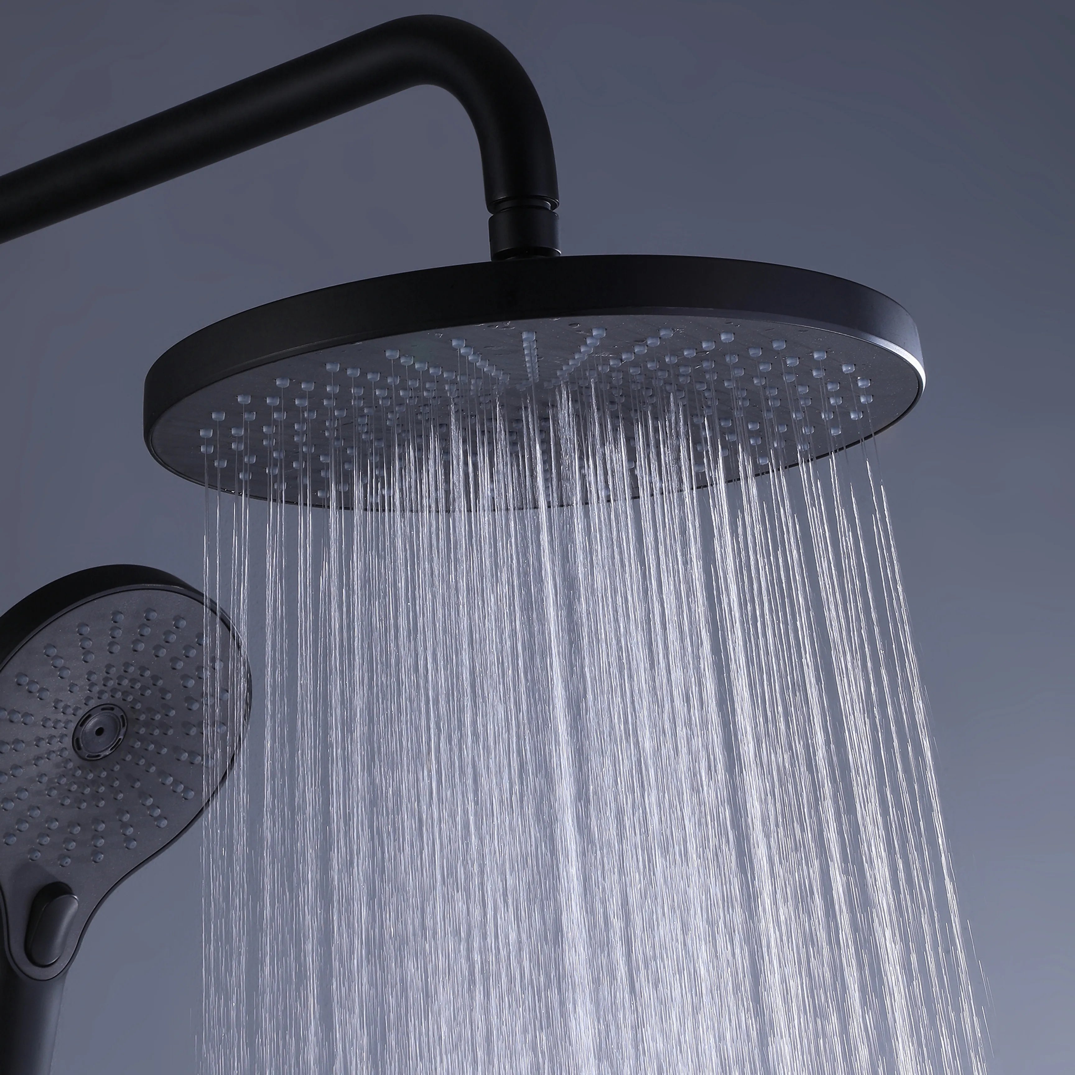 10" Rainfall Bathroom Shower Head  3-Function Handheld Shower Head With Slide Bar (Main Body Not Included)