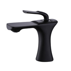 Single Handle 1-Hole Modern Bathroom Sink Faucet In Brushed Gold Matte Black