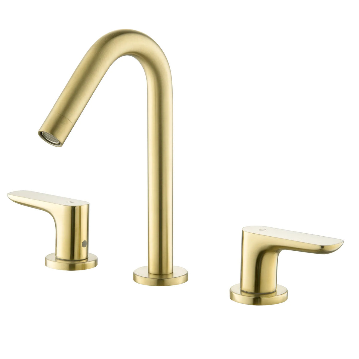 Two-Handle 3 Hole Bathroom Sink Faucet In Brushed GoldMatte Black