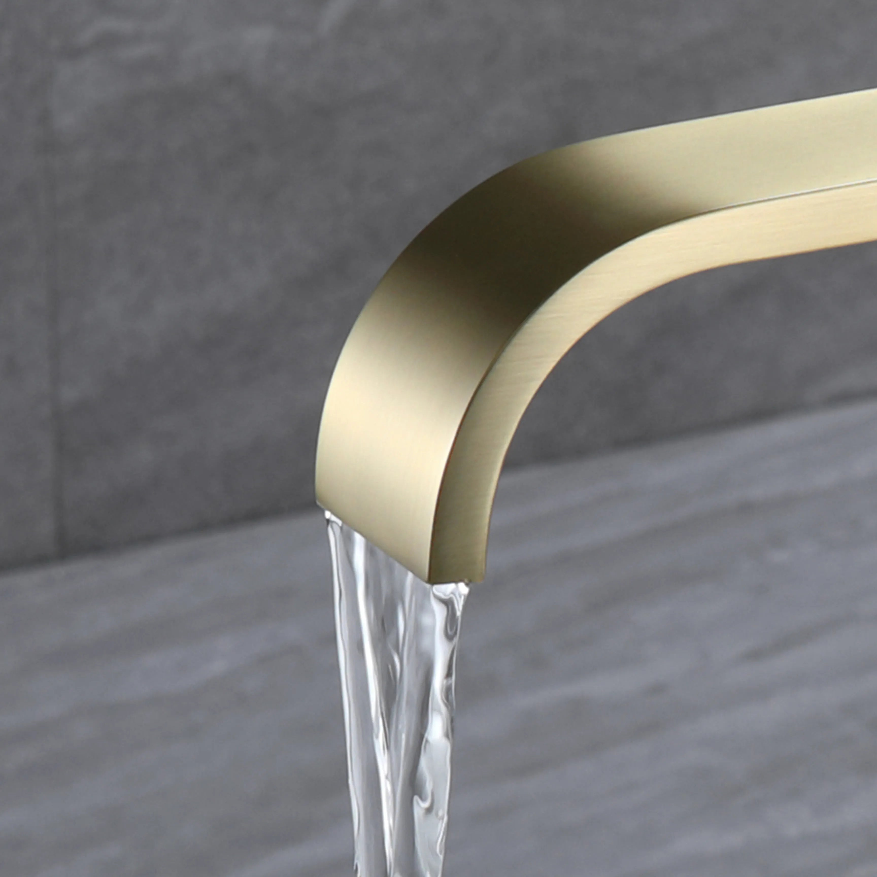 Freestanding Tub Faucet Floor Mounted Brushed Gold Bathtub Faucet With Hand Shower And Tub Spout