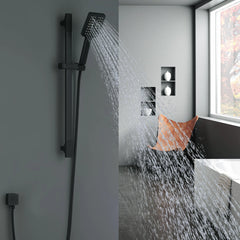 Matte Black Handheld Shower Head With Slide Bar And Hose ( Main Body or Valve Not Included )