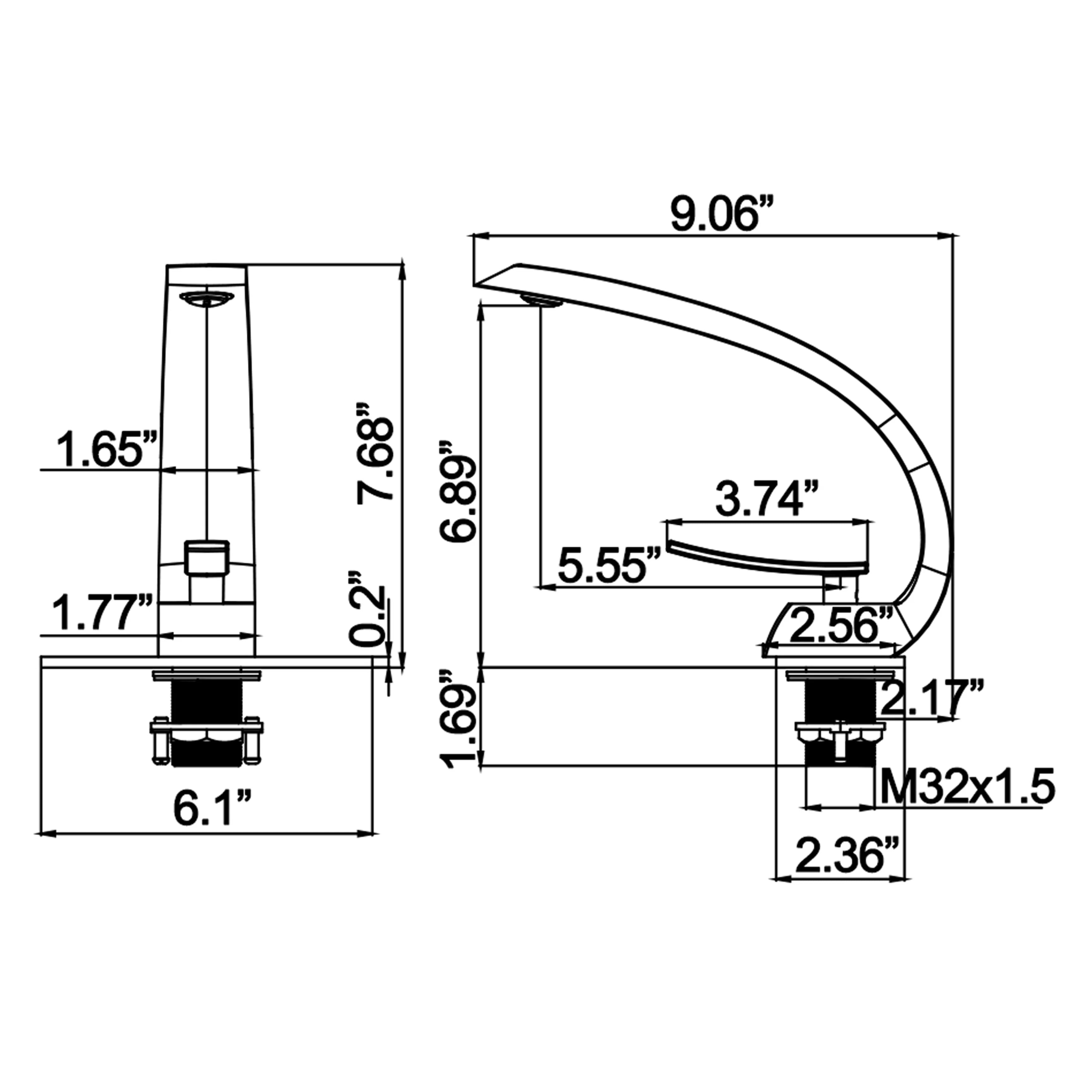 1-Hole Single Handle Bathroom Sink Faucet (With Deck Plate)  In Brushed Gold