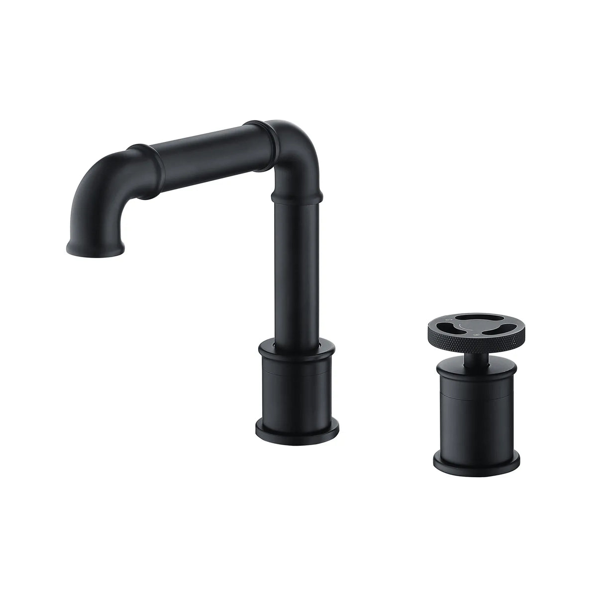 Double Hole 1-Handle Bathroom Sink Faucet In Matte Black