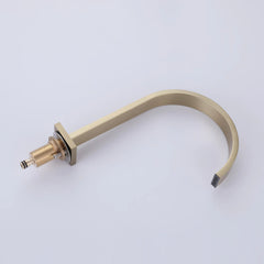 Two Handles 3-Holes Bathroom Sink Faucet In Brushed Gold