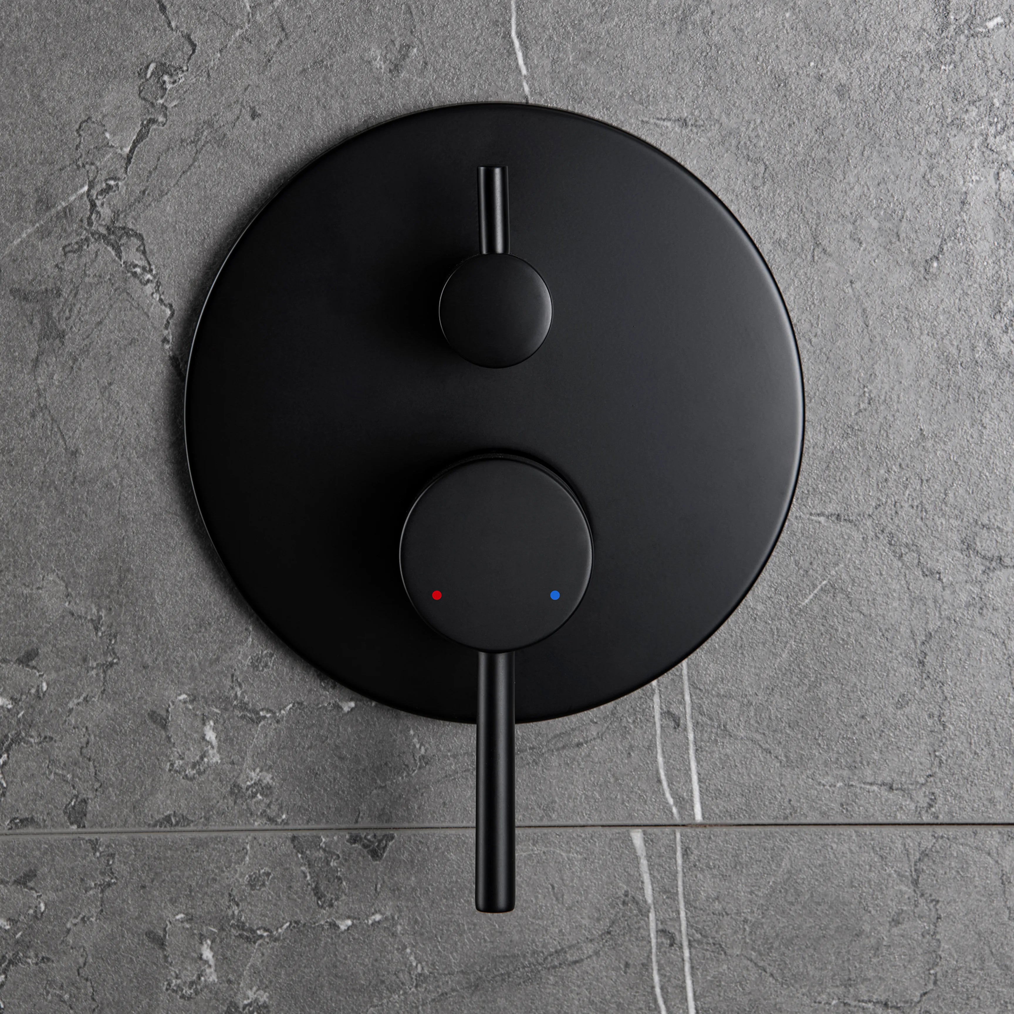 Matte Black Wall Mounted 2-Function Shower System With Pressure-Balanced Valve