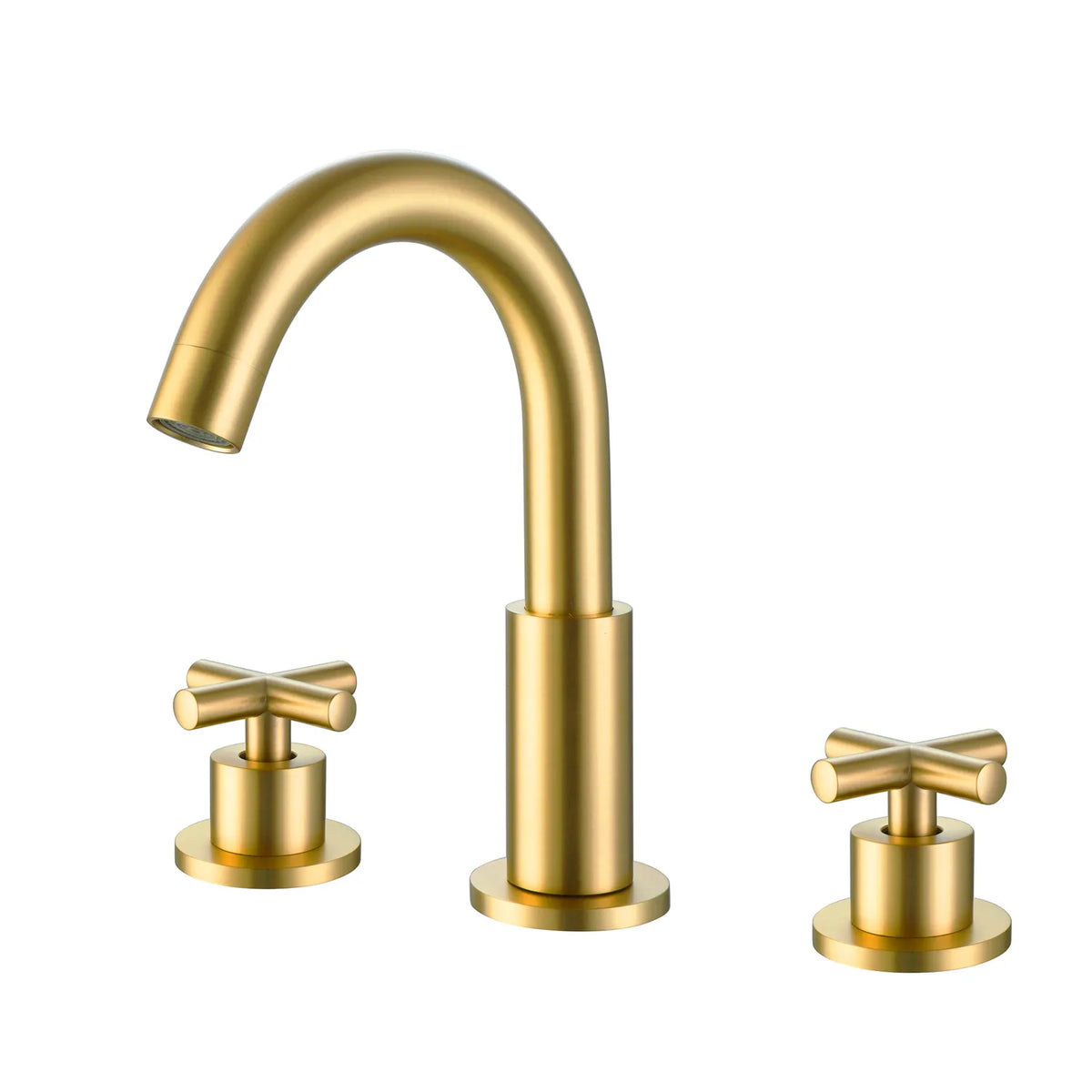 Two Handles 3-Holes Bathroom Sink Faucet In Brushed Gold