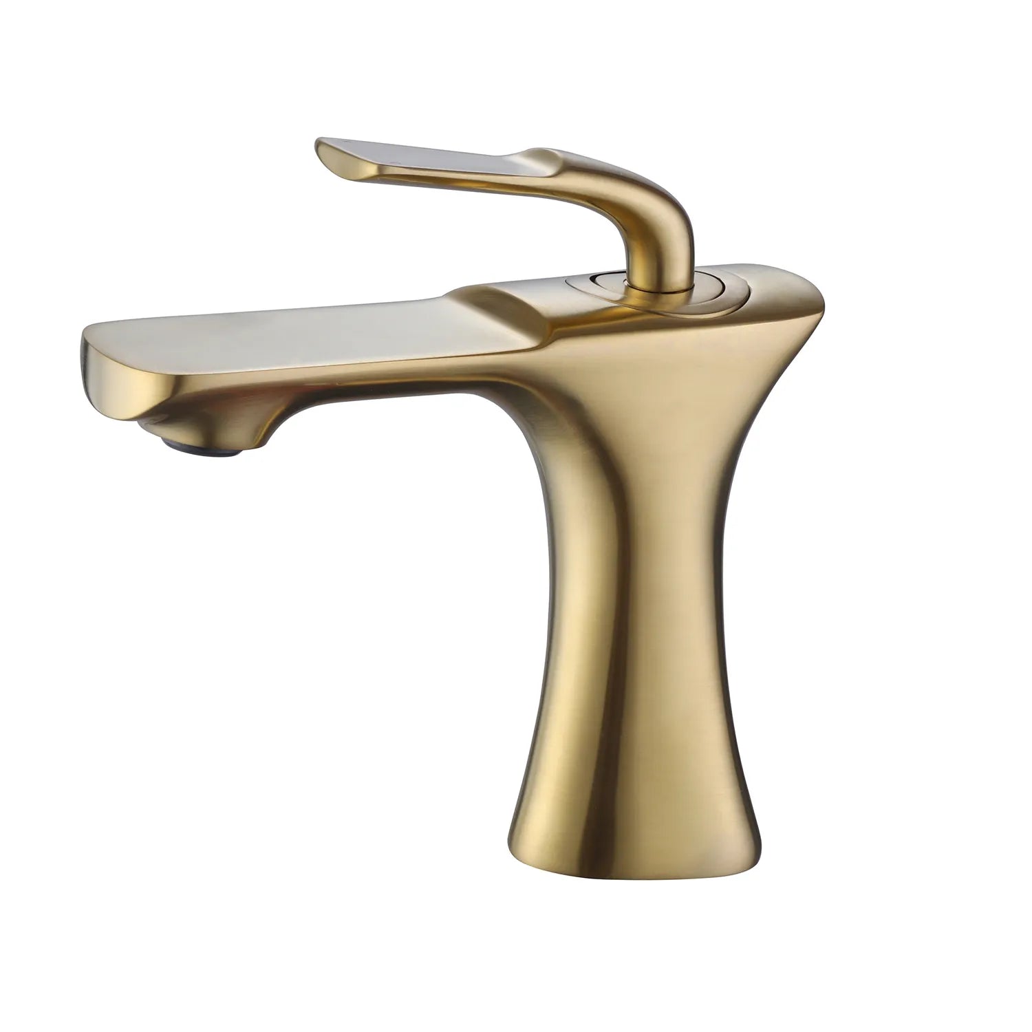 Single Handle 1-Hole Modern Bathroom Sink Faucet In Brushed Gold Matte Black