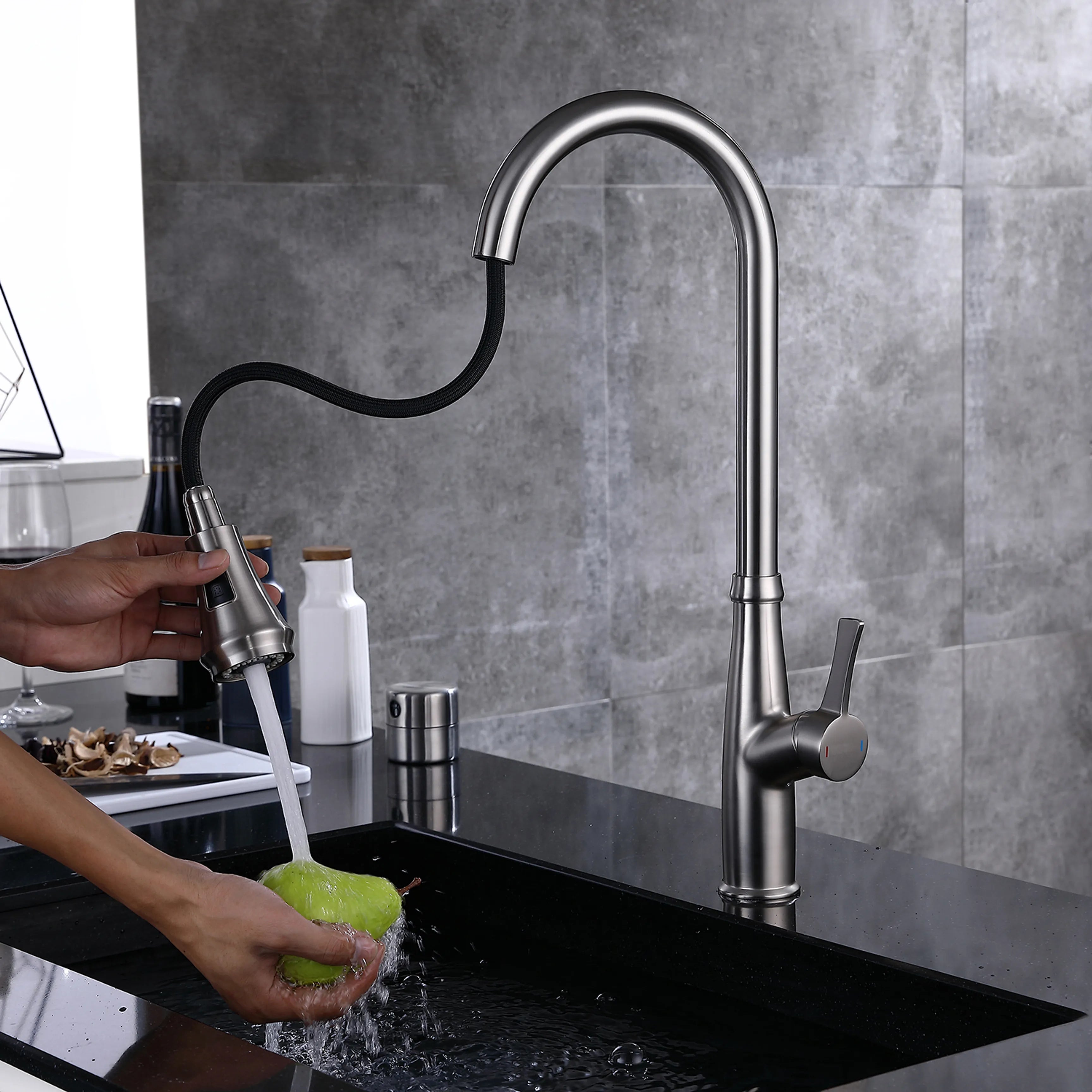 Pull-Down Kitchen Faucet In Brushed Nickel