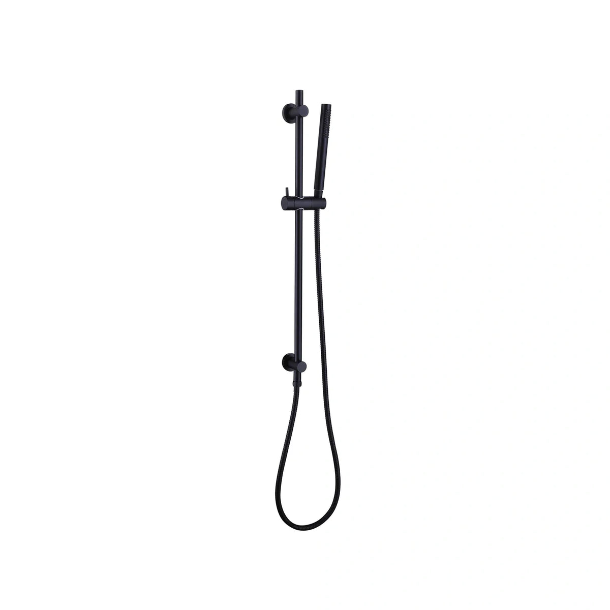 Wall Mount Matte Black Shower Faucet, Handheld Shower Head With Slide Bar Valve Not Included