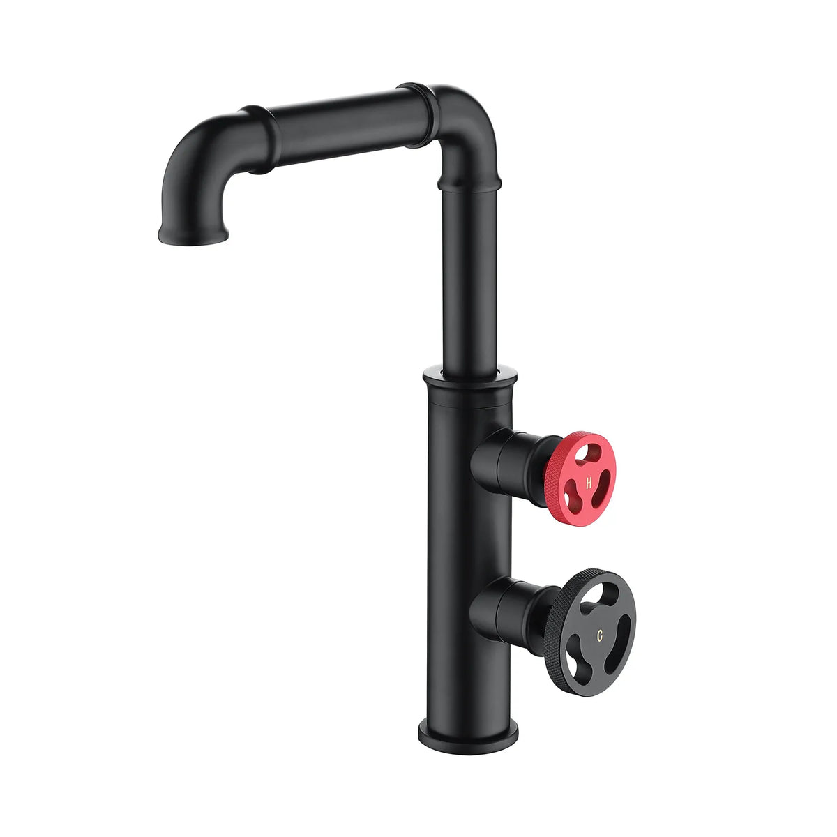 Two Handle 1-Hole Bathroom Sink Faucet In Matte Black