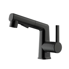 Matte Black Single Handle Sink Faucet With 3-Function Pull Out Sprayer