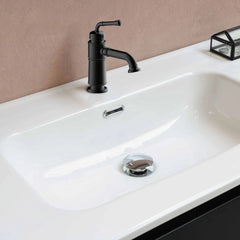 Matte Black Industrial Style Bathroom Sink Faucet With 1-Hole Single Handle