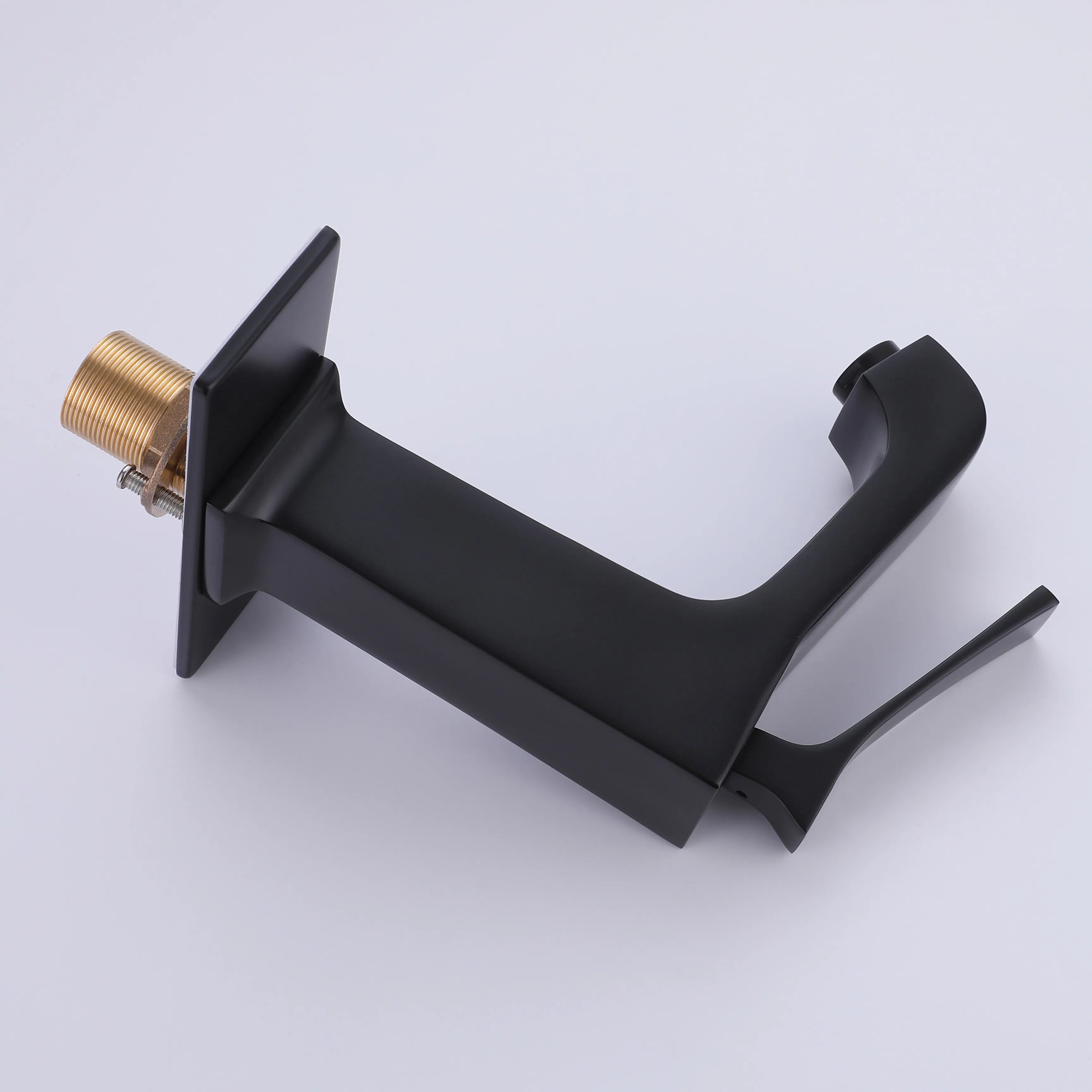 Brushed Gold Matte Black Single Handle 1-Hole Bathroom Sink Faucet With 59" Deck Plate