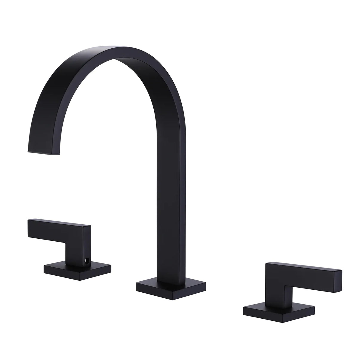 Matte Black Two-Handle 3 Hole Bathroom Sink Faucet