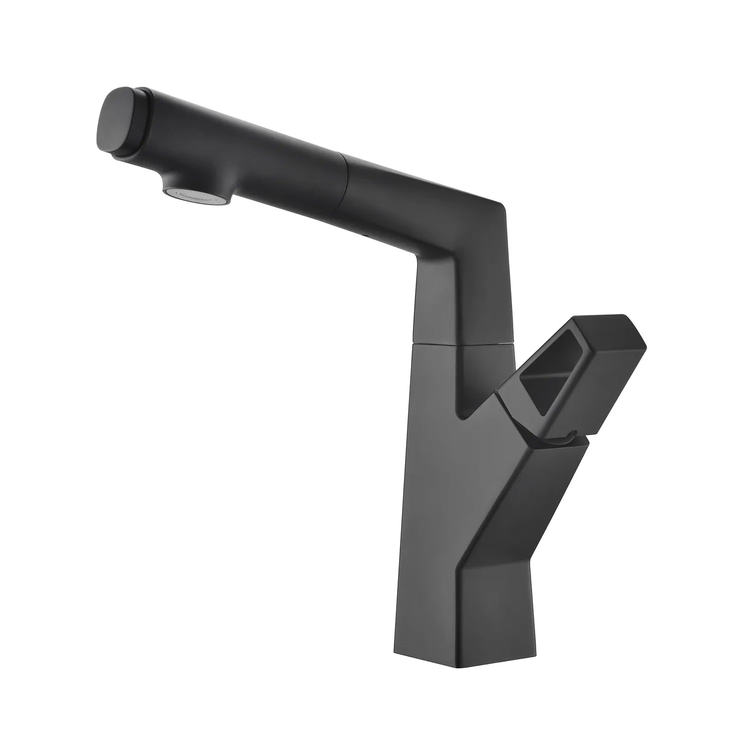 Deck Mount Single Handle Bathroom Faucet In Matte Black Brushed Gold