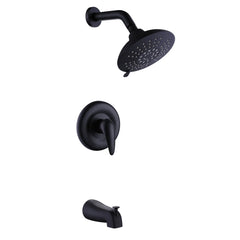 Single-Handle 2-Function Matte Black Tub And Shower Faucet Set (cUPC Certified)