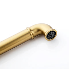 Deck Mount 2-Hole Bathroom Faucet In Brushed Gold