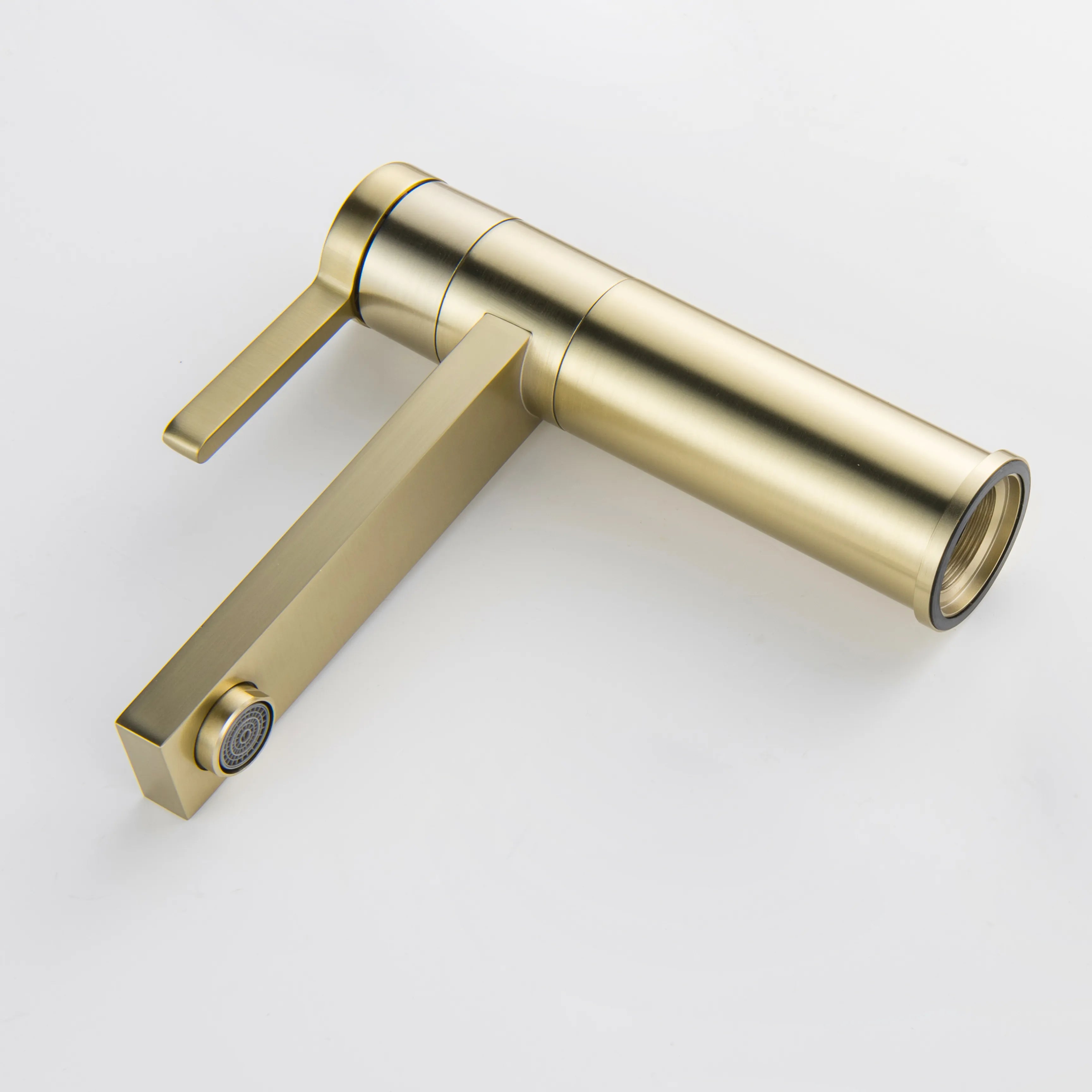 1-Hole Single Handle Bathroom Sink Faucet In Brushed Gold