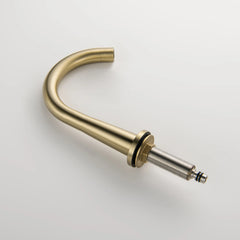 Two Handle 3-Hole Bathroom Sink Faucet In Brushed Gold