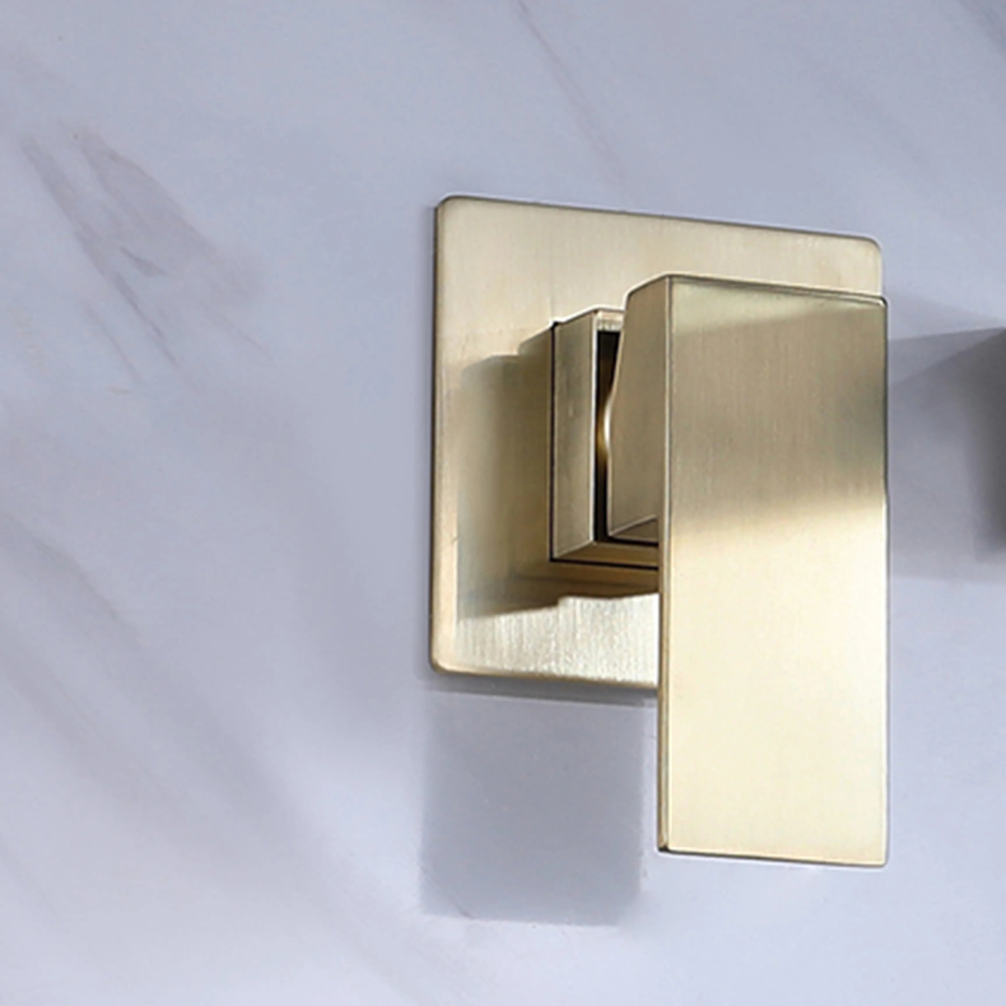 Brushed Gold Wall Mounted Waterfall Bathroom Sink Faucet