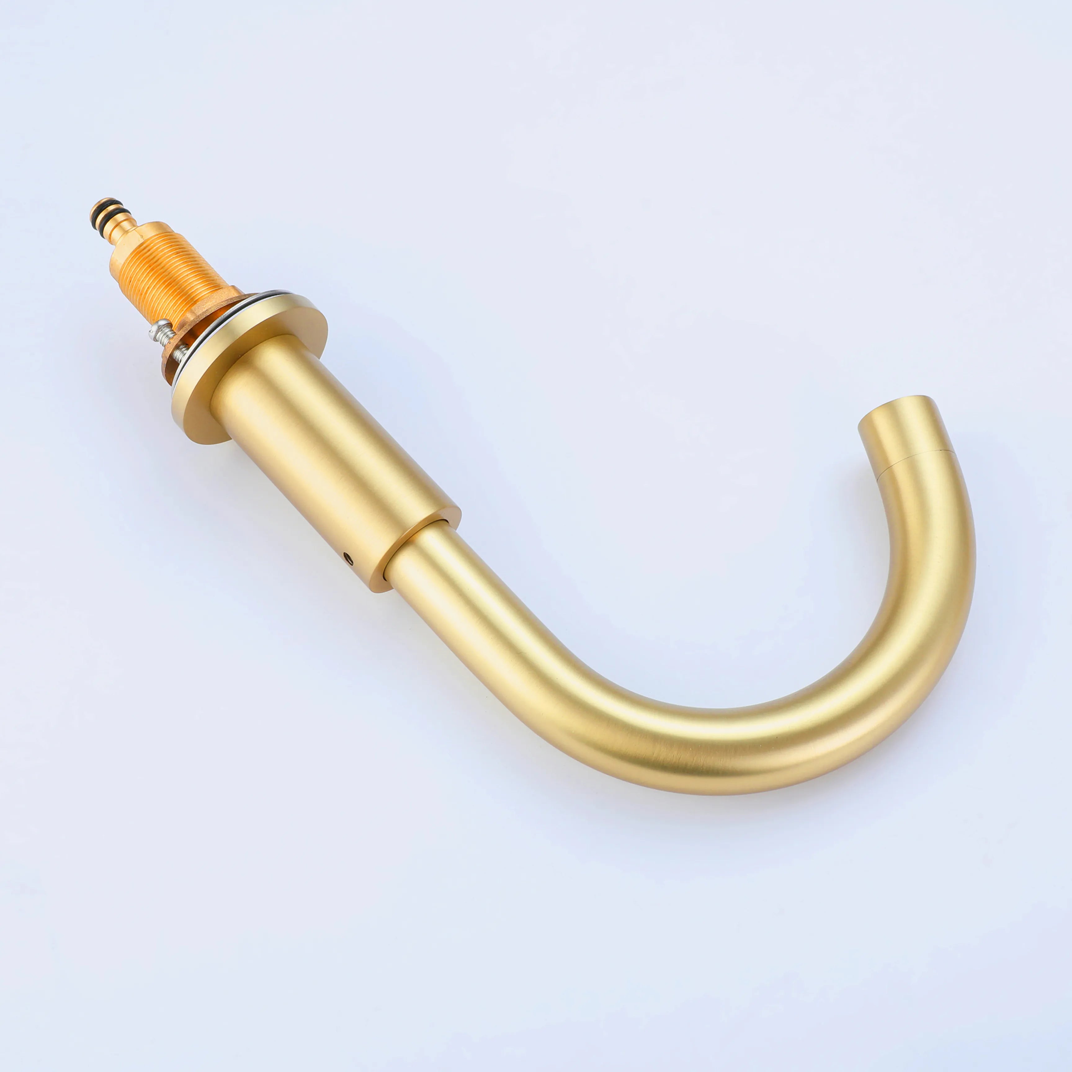 Two Handles 3-Holes Bathroom Sink Faucet In Brushed Gold