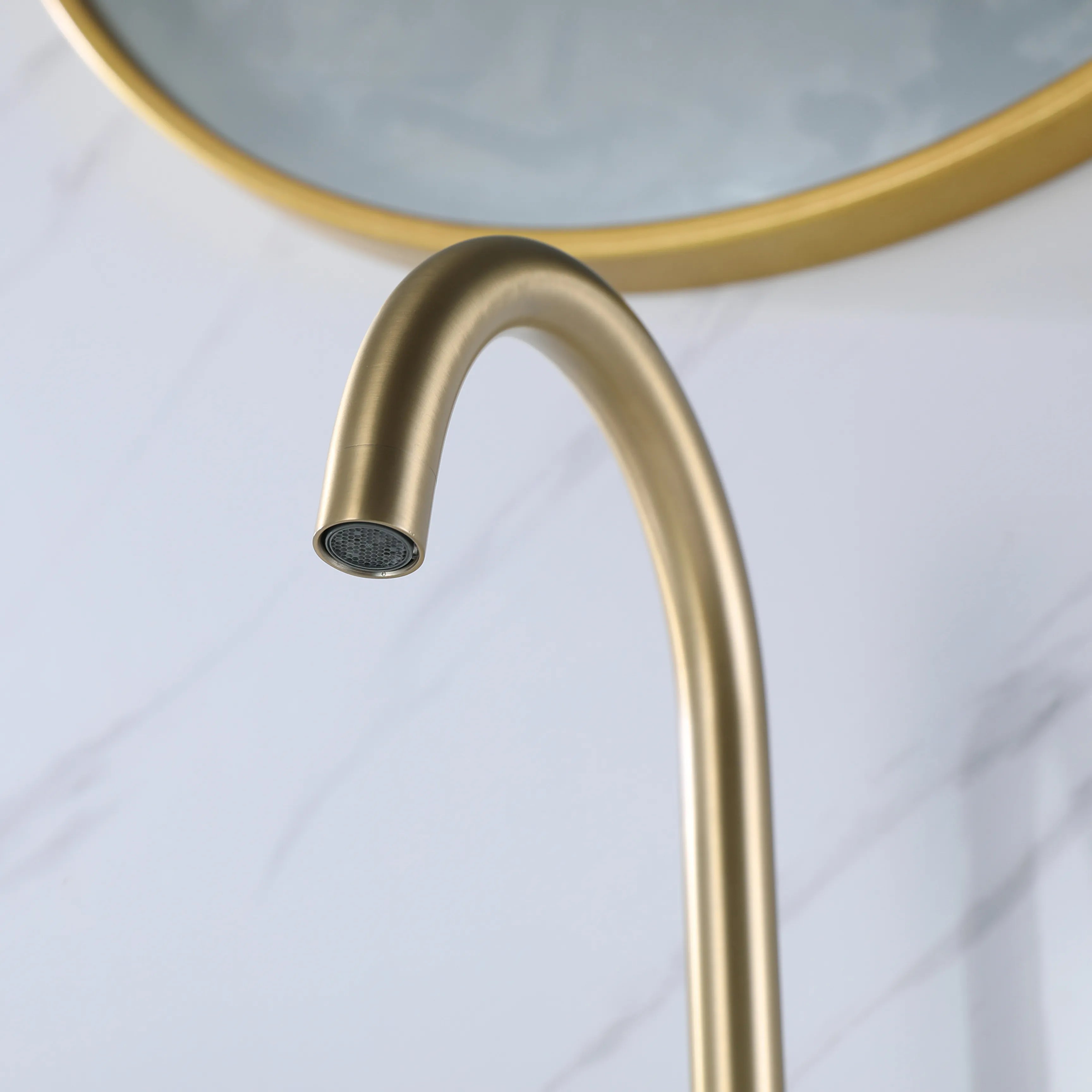 Matte Black Brushed Gold Two Handle 3-Hole Bathroom Sink Faucet