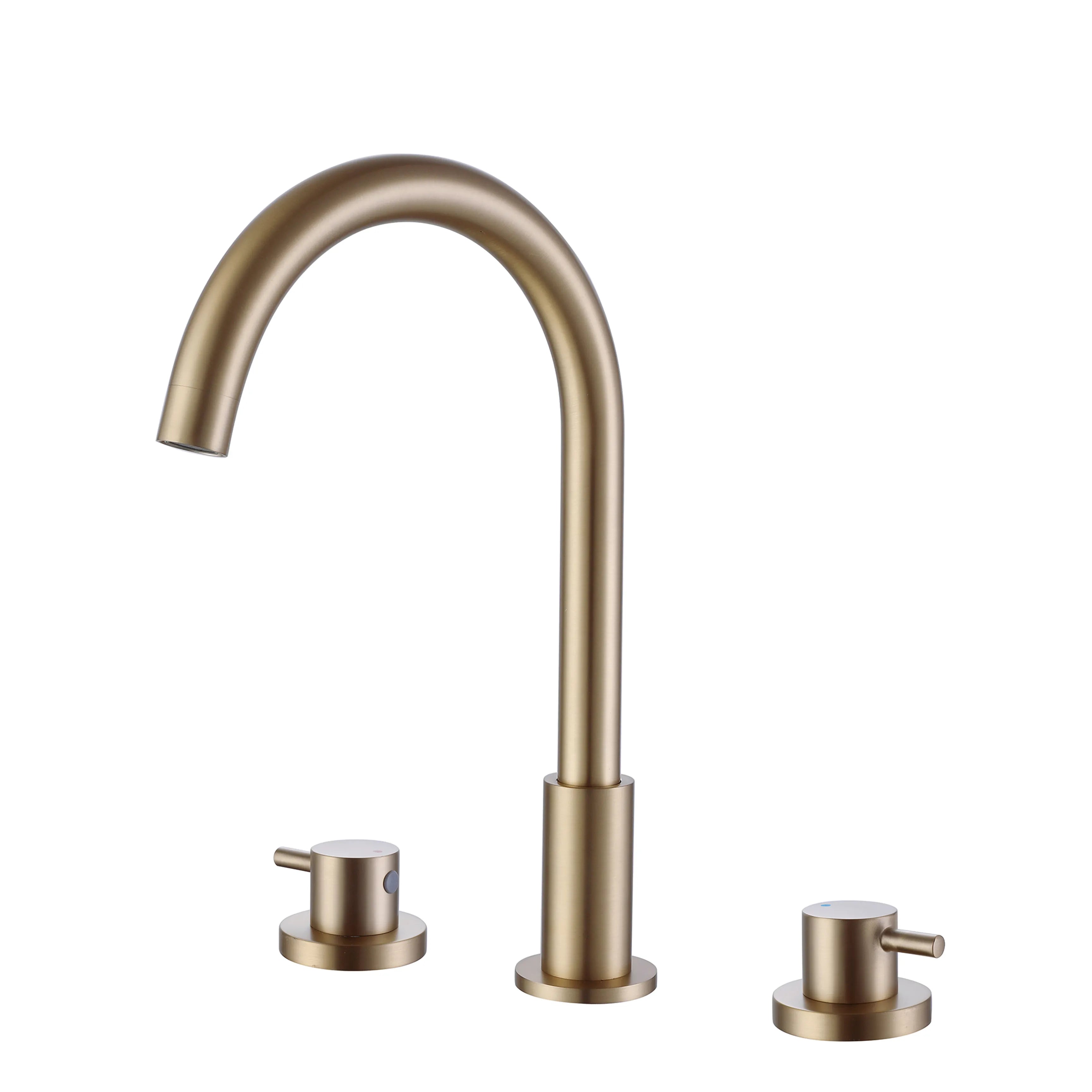 Matte Black Brushed Gold Two Handle 3-Hole Bathroom Sink Faucet