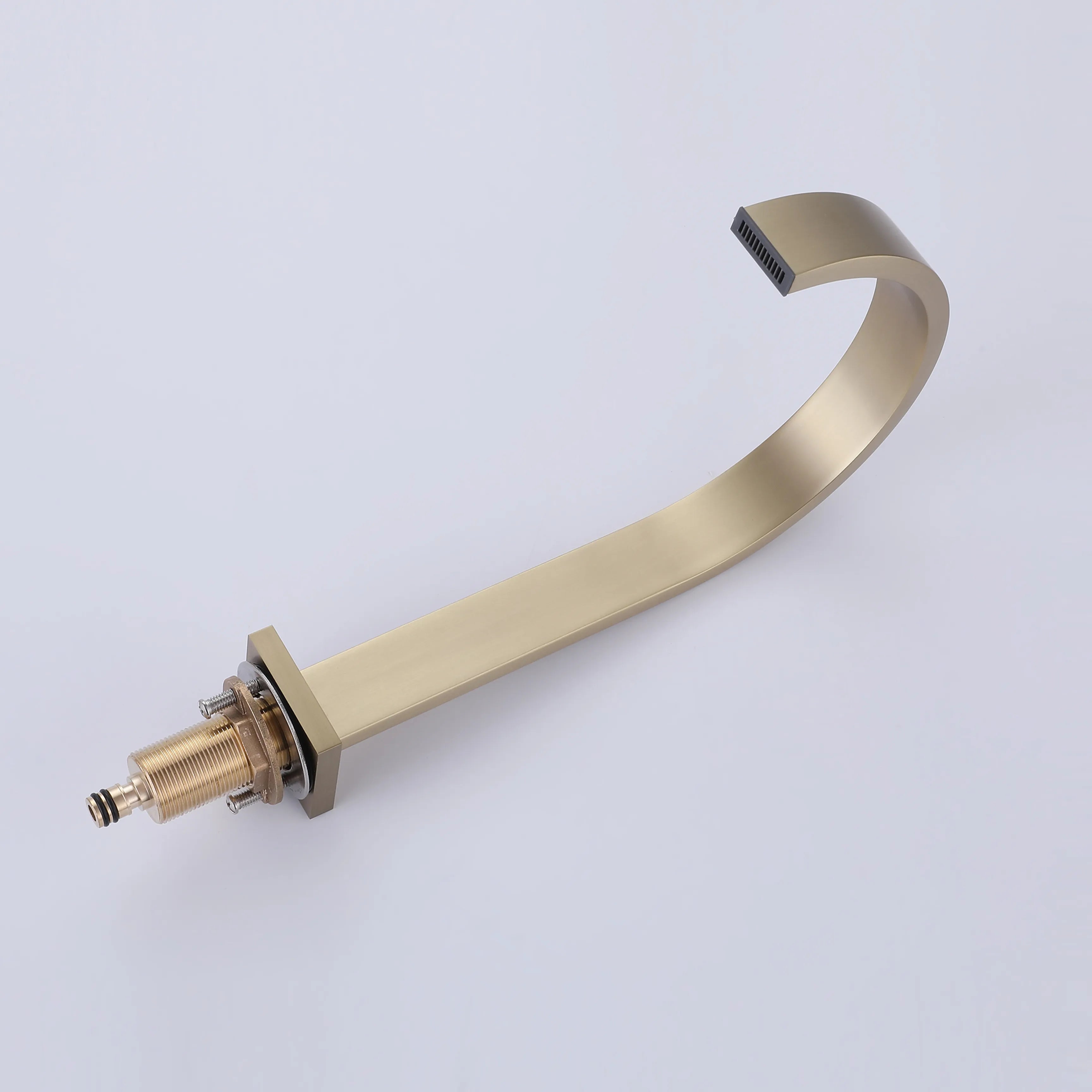 Two Handles 3-Holes Bathroom Sink Faucet In Brushed Gold