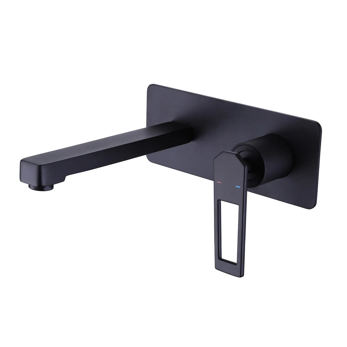 Wall Mount Single Handle 2 Holes Matte Black Bathroom Sink Faucet