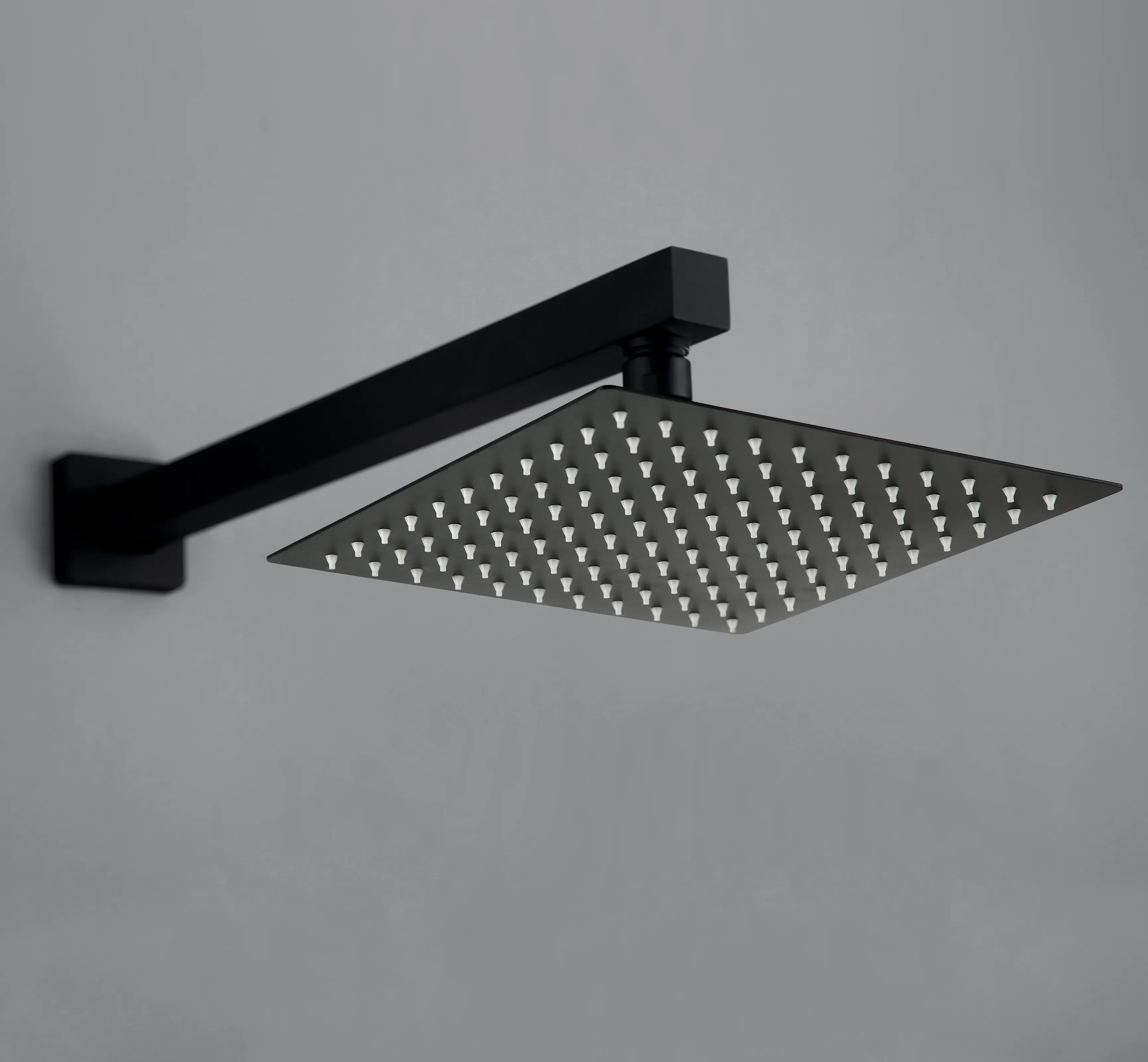 Matte Black Two-Function Wall Mount Shower System With Handheld Shower Head