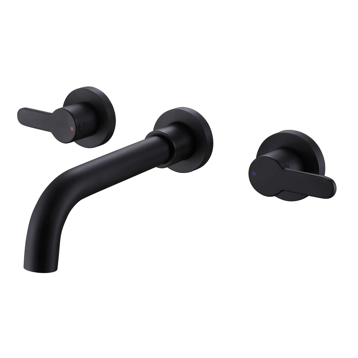 Round Double Handle Wall Mount Bathroom Sink Faucet