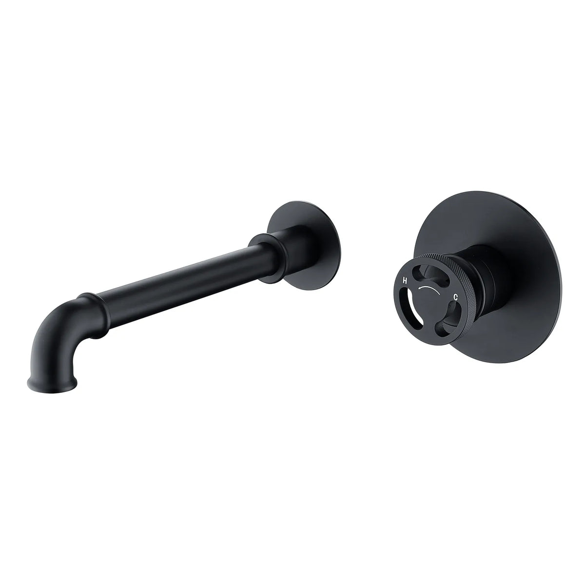 Double Holes 1-Handle Bathroom Sink Faucet In Matte Black