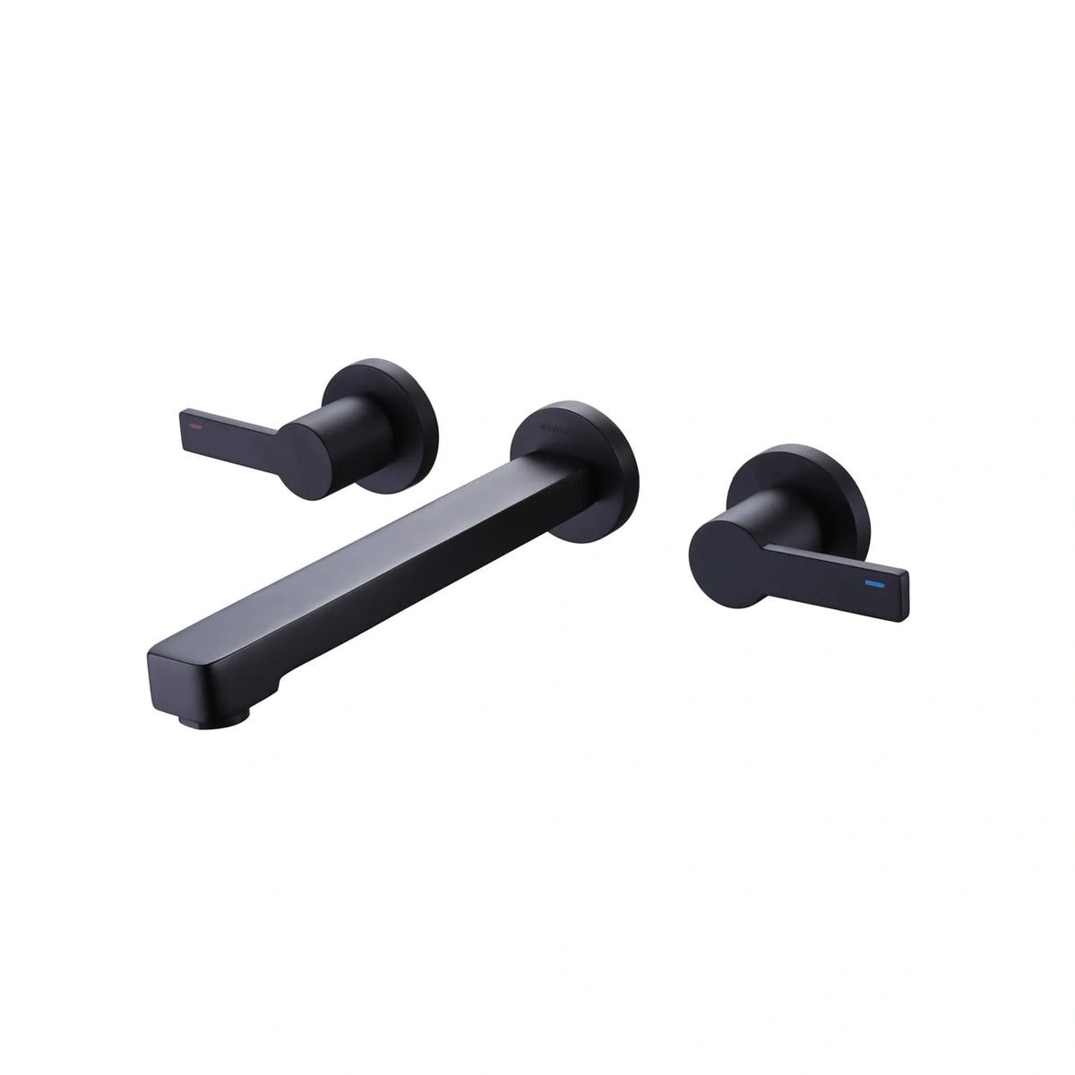 Matte Black Wall Mounted Two Handle Bathroom Sink Faucet