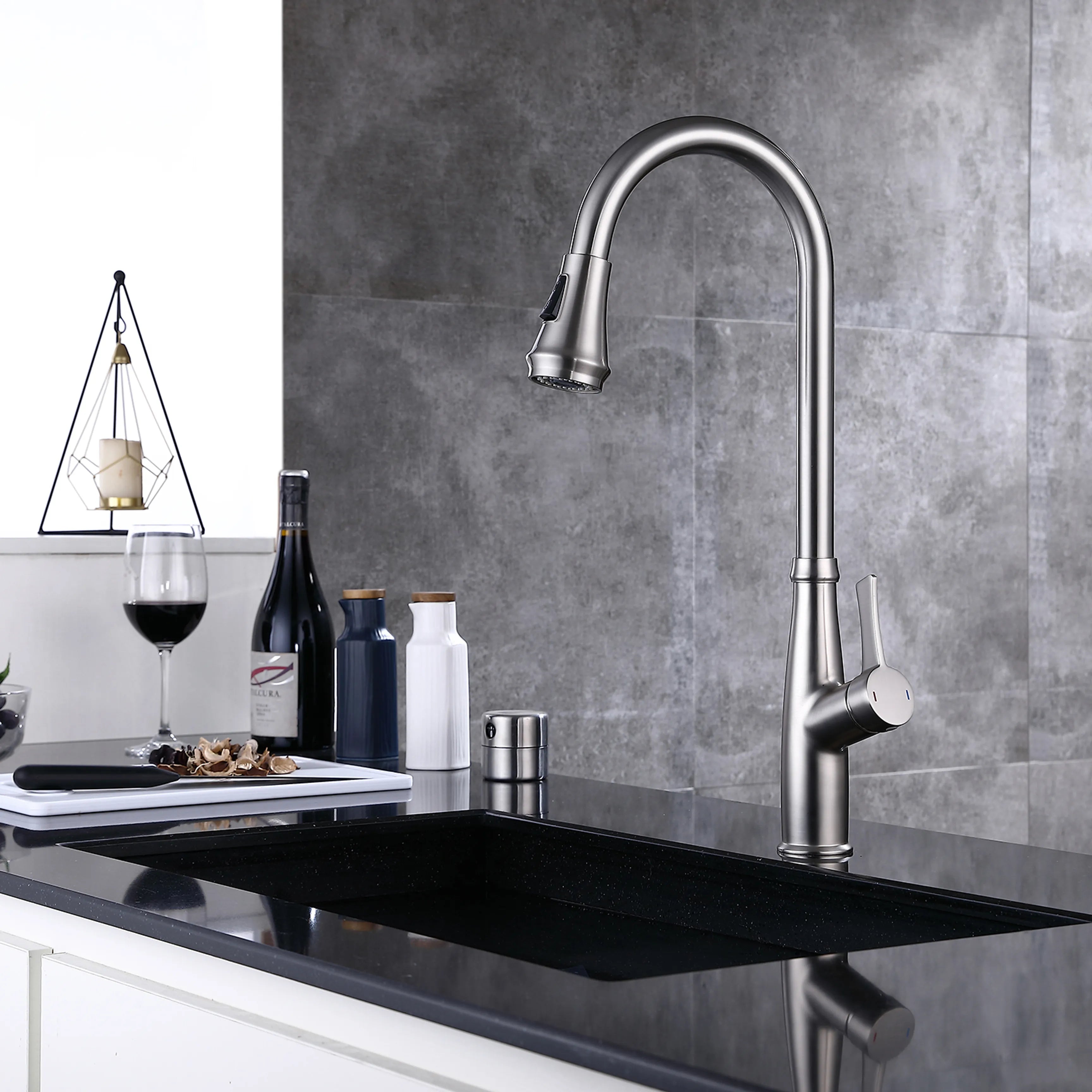 Pull-Down Kitchen Faucet In Brushed Nickel