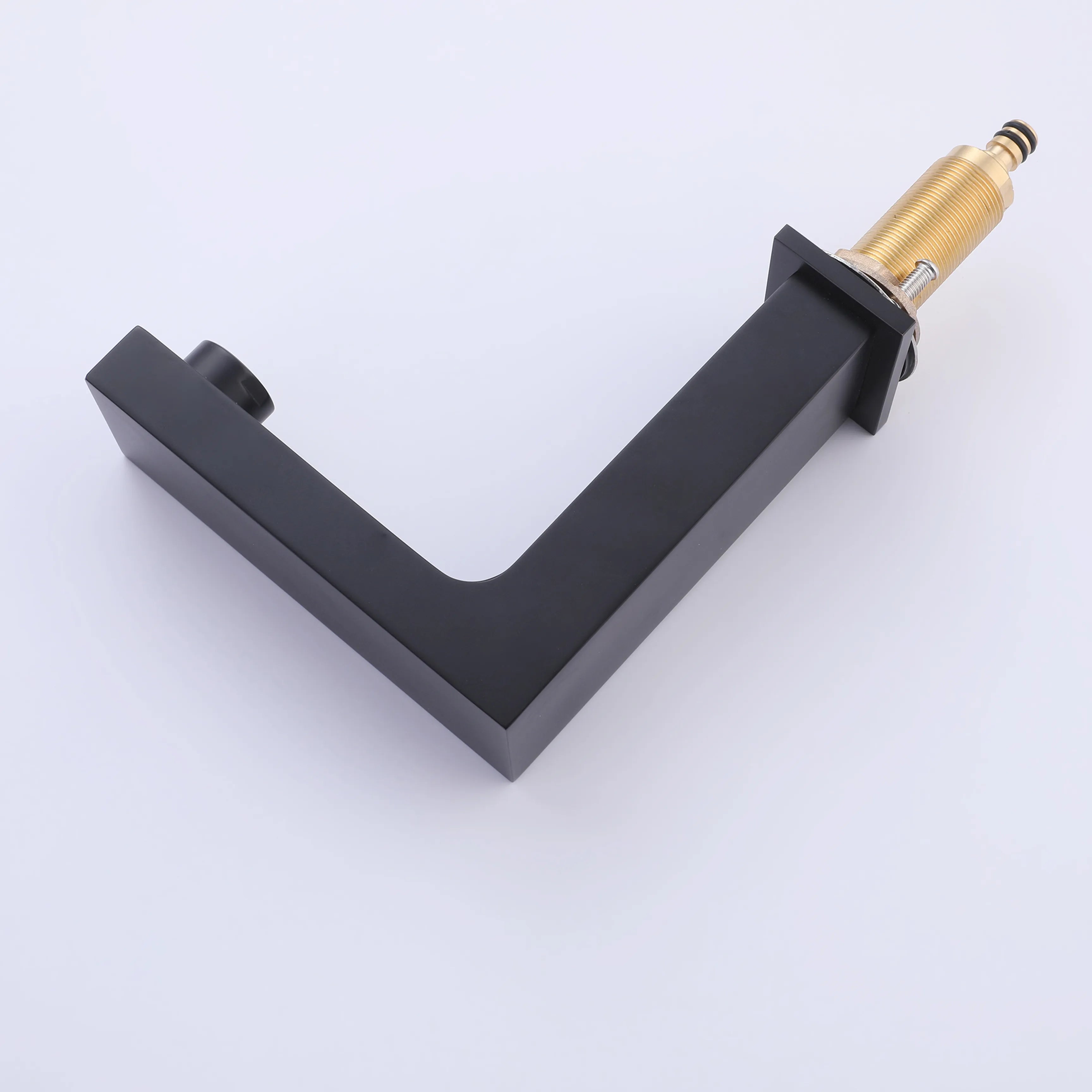 Matte Black SquareTwo-handle 3 Hole Bathroom Sink Faucet