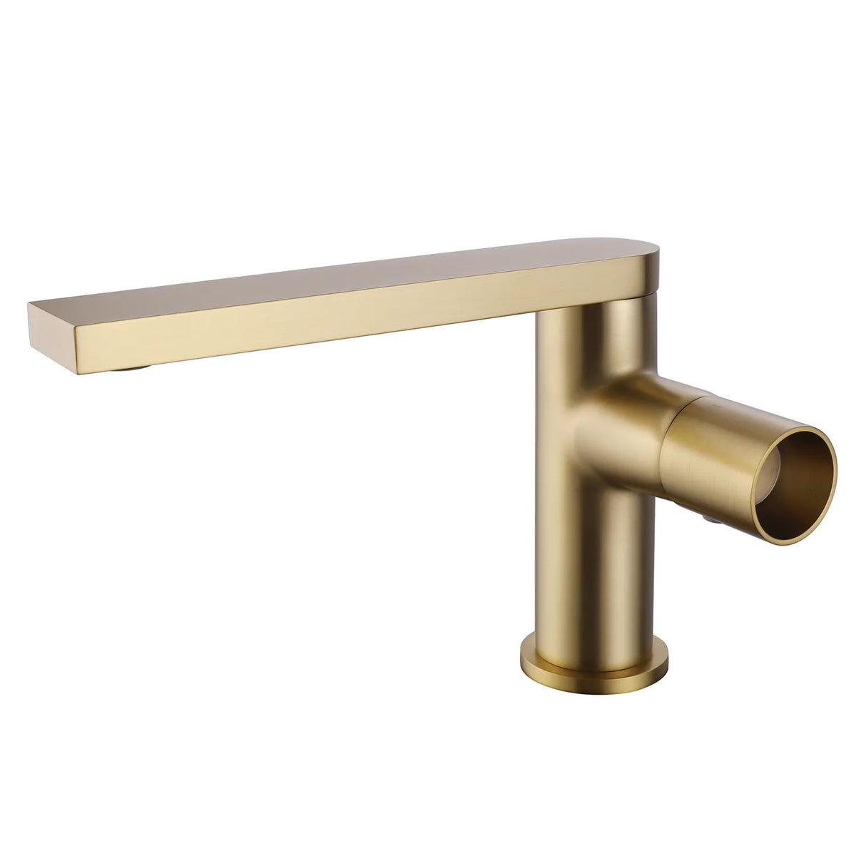 Modern Brushed Gold 1-Hole Bathroom Sink Faucet With Single Handle Knob