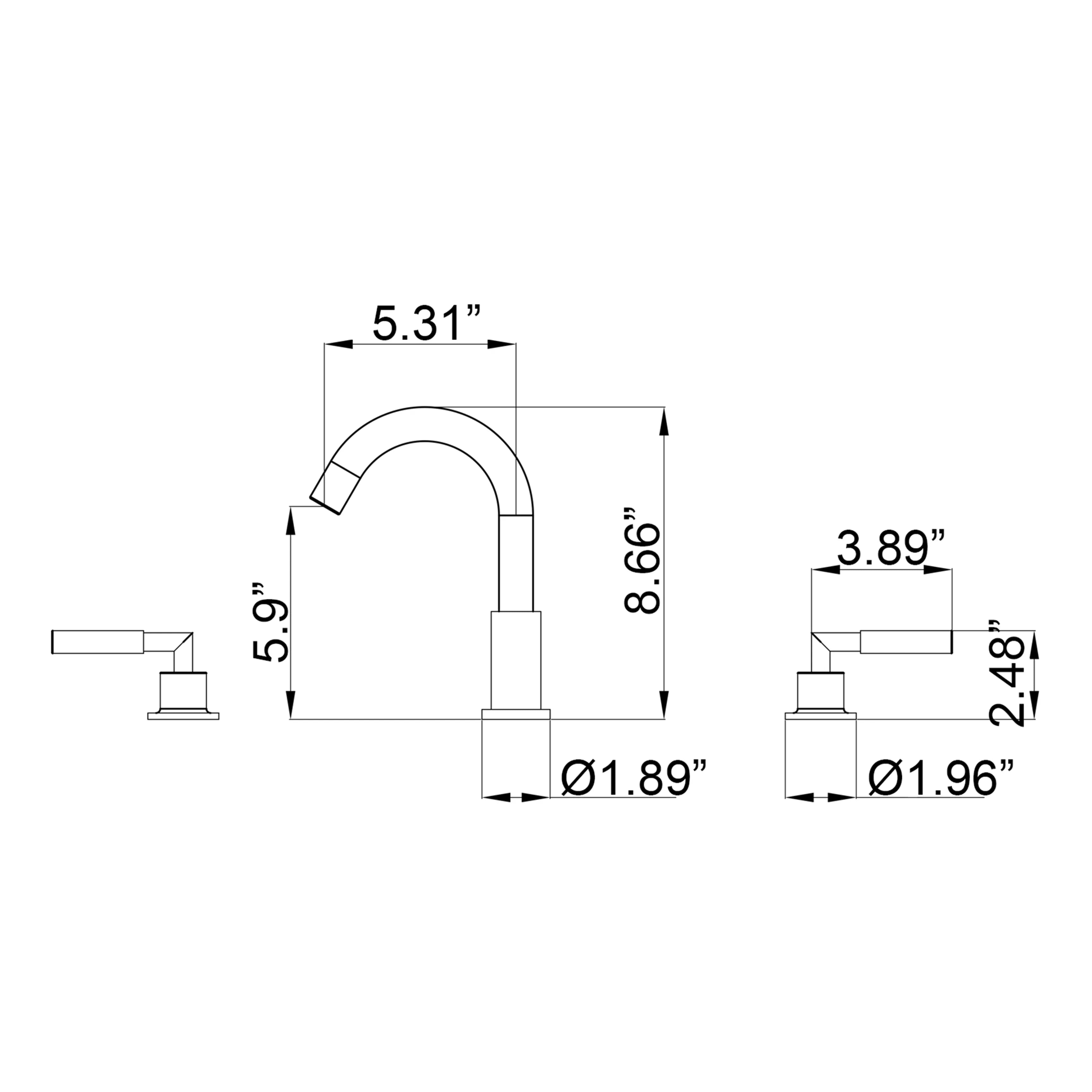 Two Handle 3-Hole Bathroom Sink Faucet In Brushed Gold