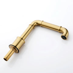 Deck Mount 2-Hole Bathroom Faucet In Brushed Gold