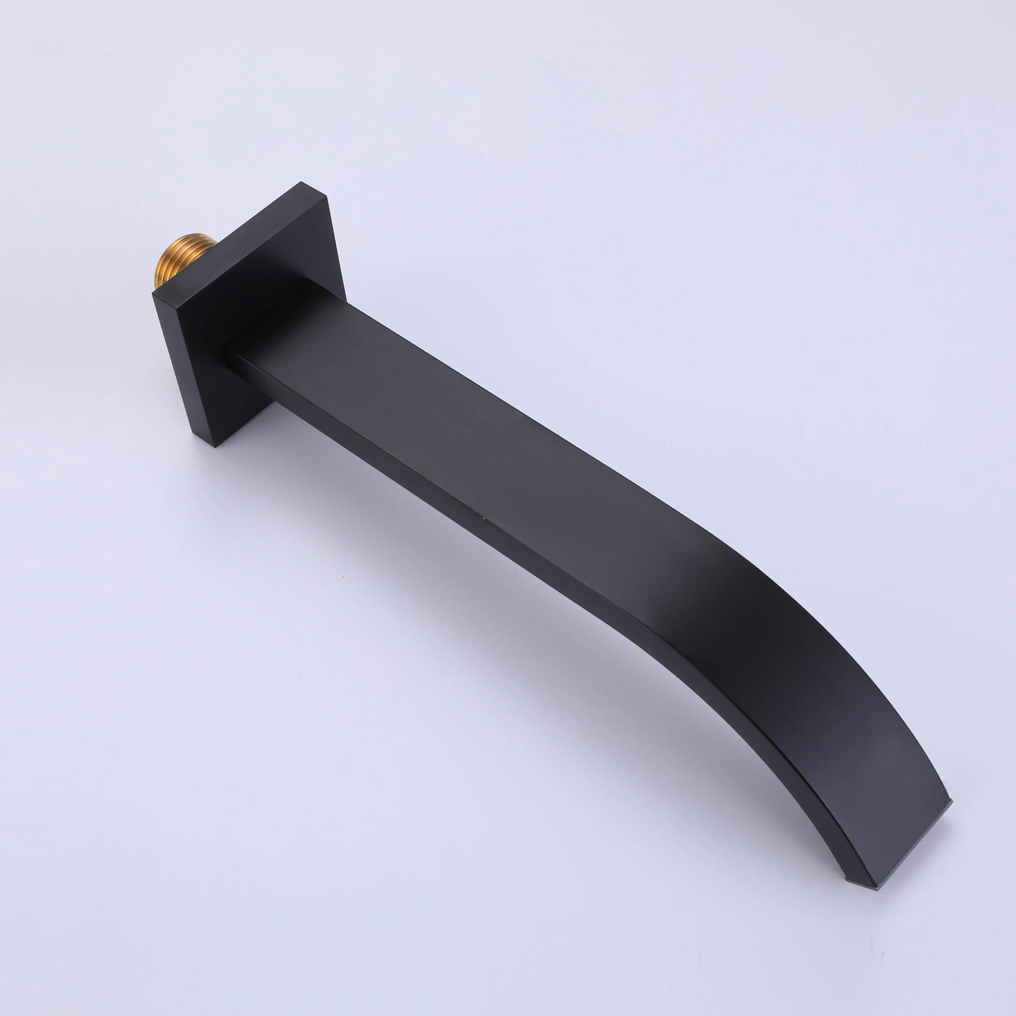 Two Handle 3-Hole Wall Mounted Bathroom Sink Faucet In Matte Black