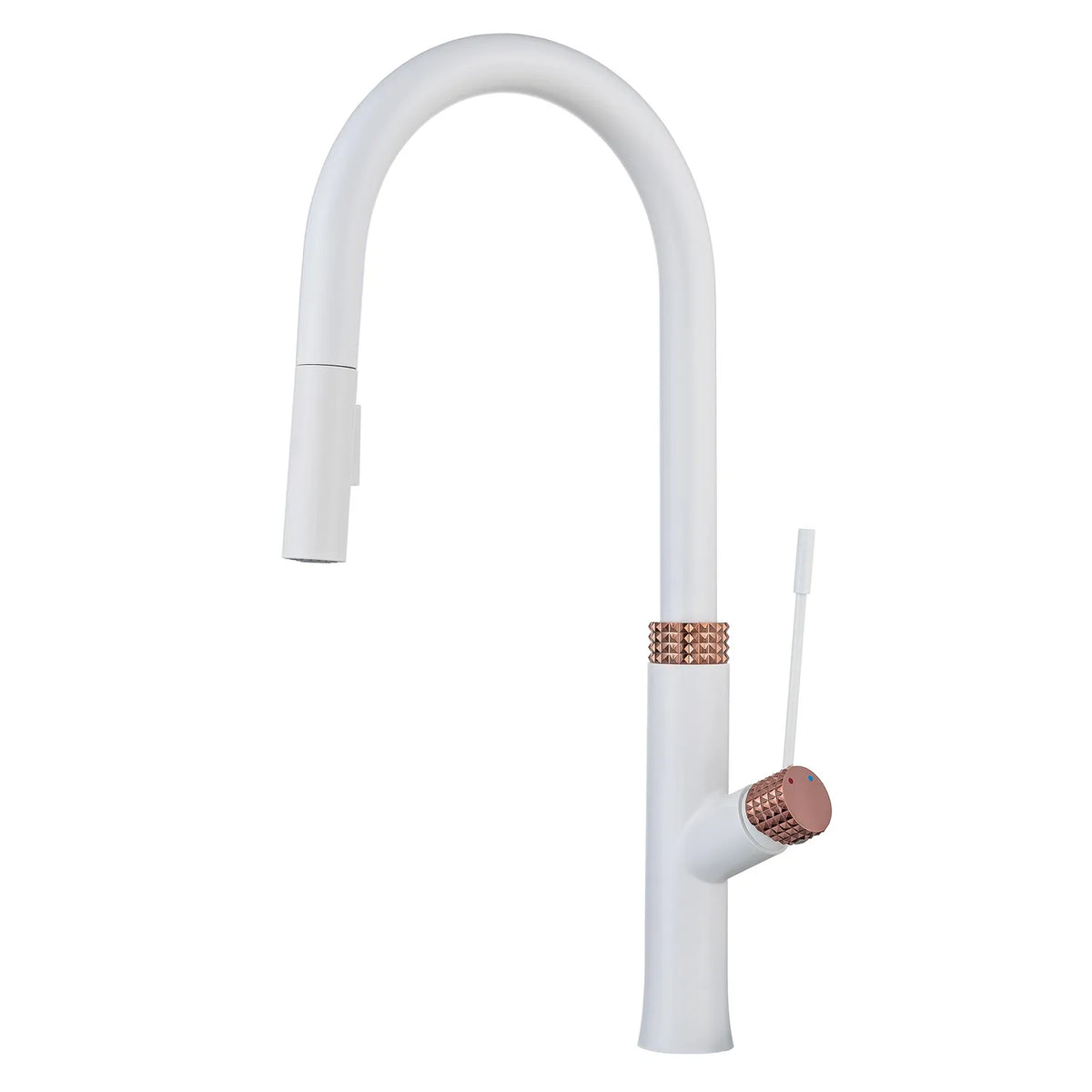 Single Hole Pull Down Kitchen Sink Faucet In White