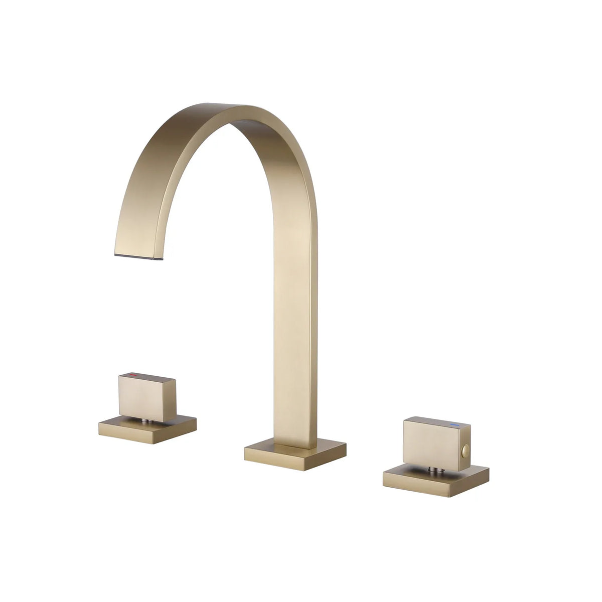 Two Handles 3-Holes Bathroom Sink Faucet In Brushed Gold