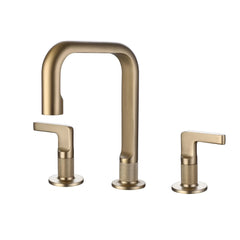 Matte Black Brushed Gold Two Handle 3-Hole Bathroom Sink Faucet